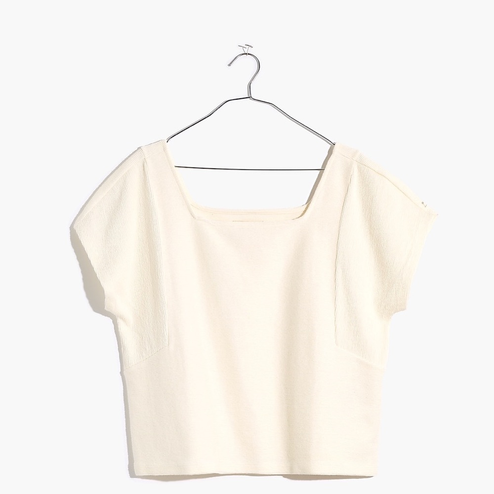 Madewell Ottoman Jacquard Square-Neck Top